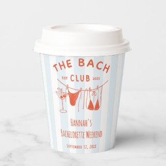 Whimsical Hand Drawn Orange Cocktail Bachelorette Paper Cups