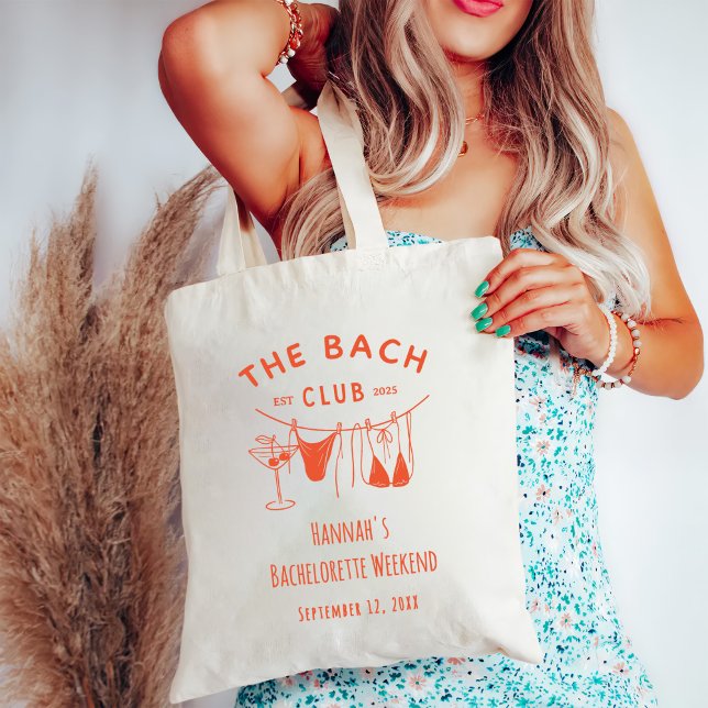 Whimsical Hand Drawn Orange Cocktail Bachelorette Tote Bag (Creator Uploaded)