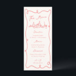 Whimsical Hand Drawn Pastel Coral Wedding Menu<br><div class="desc">This adorable design features hand drawn elements and a whimsical bold text.</div>