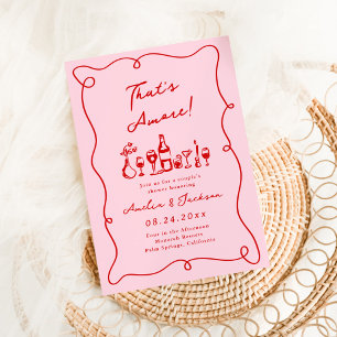 Whimsical Hand Drawn Pink & Red That's Amore Invitation