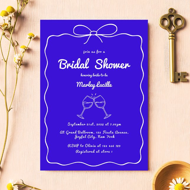  Whimsical Hand Drawn Quirky Modern Bridal Shower Invitation (Creator Uploaded)