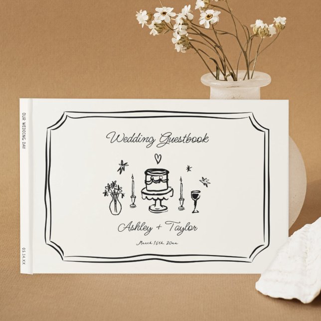 Whimsical Hand Drawn Quirky Wedding Guest Book (Creator Uploaded)