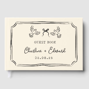 Whimsical Hand Drawn Scribble Wedding Guest Book