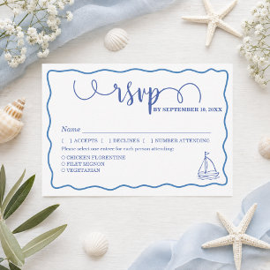 Whimsical Hand Drawn Sea Life Wedding RSVP & Meals Card