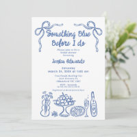 Whimsical Hand Drawn Something Blue Bridal Shower