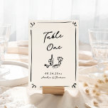 Whimsical Hand Drawn Table Number<br><div class="desc">This adorable design features hand drawn elements and a whimsical bold text.</div>