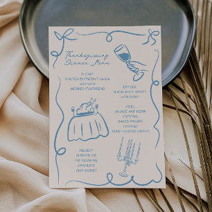 Whimsical Hand Drawn Thanksgiving Menu