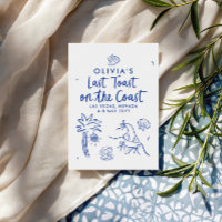 Whimsical hand drawn toast toast on the coast