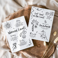 Whimsical hand drawn toast toast on the coast