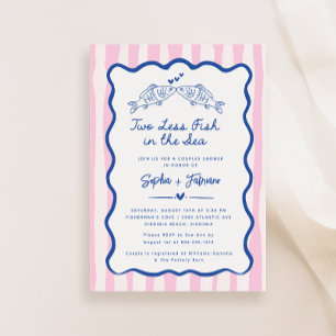 Whimsical Hand Drawn Two Less Fish in the Sea  Save The Date