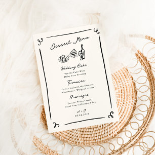 Whimsical Hand Drawn Wedding Dessert Menu