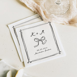 Whimsical Hand Drawn Wedding Doodles Napkin