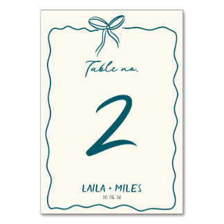 Whimsical Hand drawn wedding Event Table Number