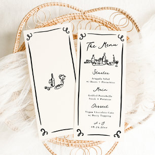 Whimsical Hand Drawn Wedding Menu