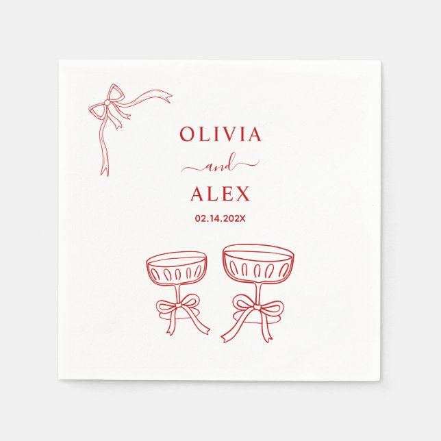 Whimsical Hand Drawn Wedding  Napkin (Front)