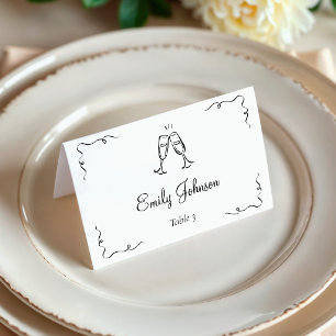 Whimsical Hand Drawn Wedding Place Card