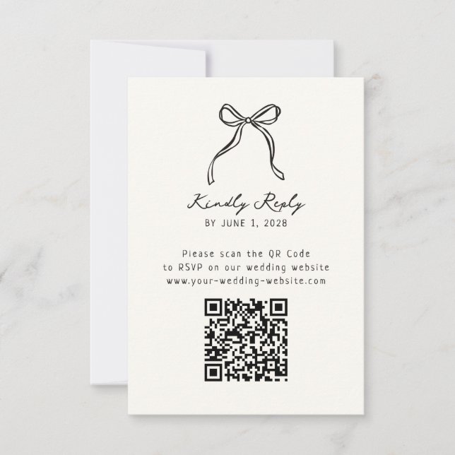 Whimsical, Hand drawn Wedding QR code Rsvp  (Front)