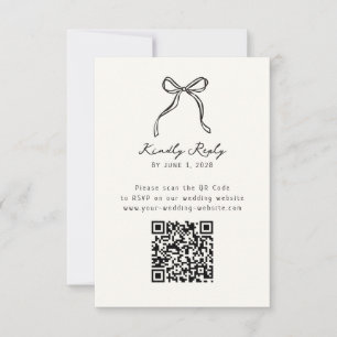 Whimsical, Hand drawn Wedding QR code Rsvp Card