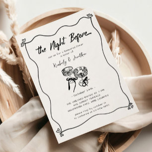 Whimsical Hand Drawn Wedding Rehearsal Dinner Invitation