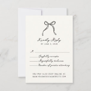Whimsical, Hand drawn Wedding Rsvp  Card