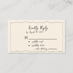 Whimsical Hand-Drawn Wedding RSVP Enclosure Card 