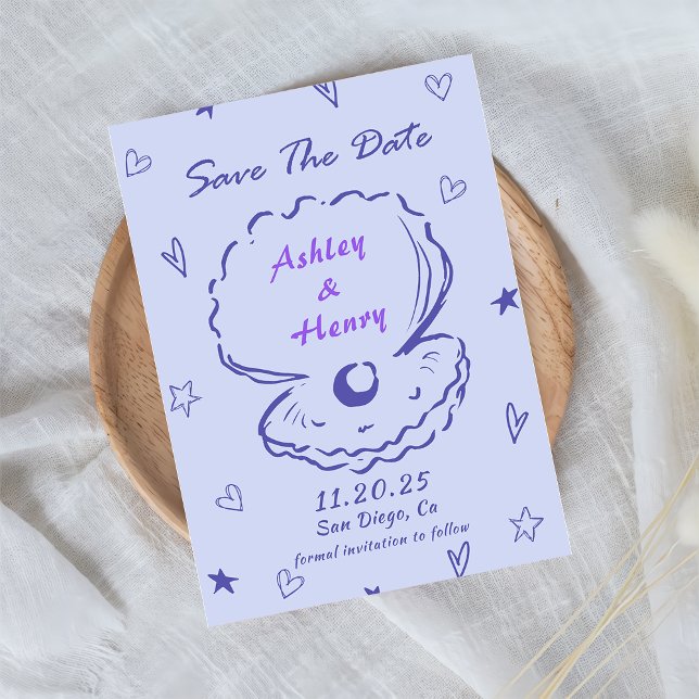 Whimsical Hand Drawn Wedding Save The Date Invitation (Creator Uploaded)