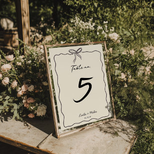 Whimsical Hand drawn Wedding Table Number