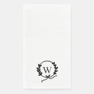 Whimsical Hand-Drawn Wreath Monogram Napkin