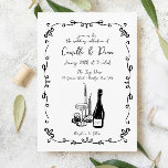 Whimsical Hand Lettered Illustrated Dinner Invitation<br><div class="desc">Whimsical Hand Lettered Illustrated Dinner Wedding Invitation</div>