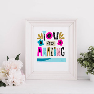 Whimsical Hand lettered Inspiring Quote Poster