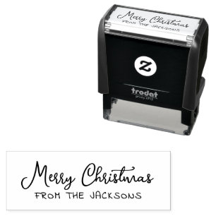 Whimsical Hand Written Merry Christmas Self-inking Stamp