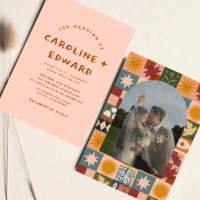 Whimsical handdrawn Bold colourful wedding 