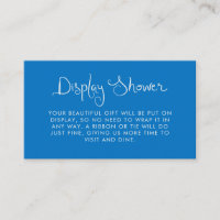 Whimsical Handwritten Blue Display Shower