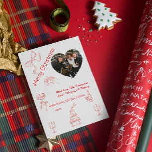 Whimsical handwritten Christmas  Card