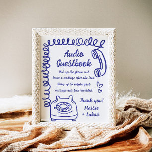 Whimsical Handwritten Illustration Audio Guestbook