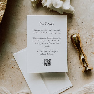 Whimsical Handwritten Script   Details and QR Code Enclosure Card