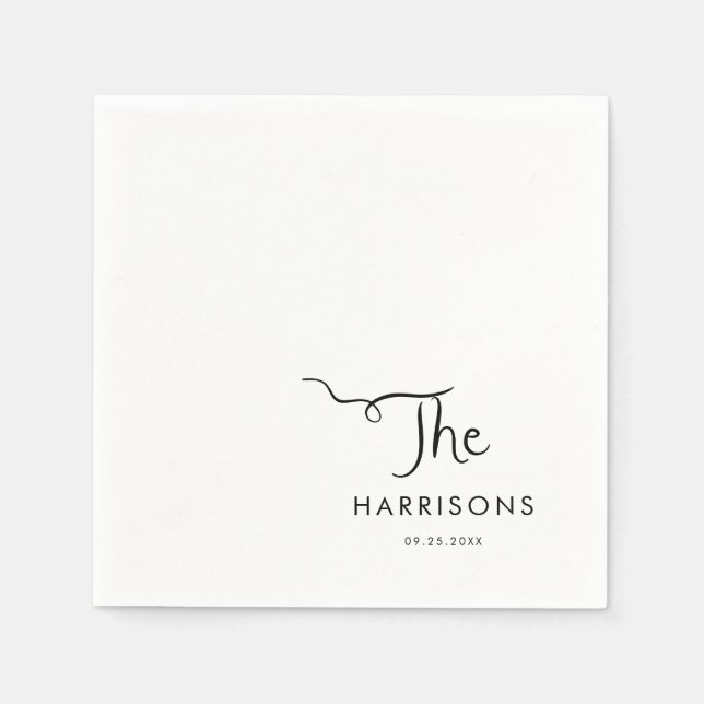 Whimsical Handwritten Wedding Napkin (Front)