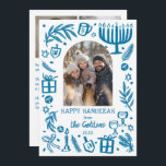 Whimsical Hanukkah Cute Custom Arch 3 PHOTO  Holiday Card<br><div class="desc">Perfect cute card for a fun holiday greeting! Hand made art for you! Perfect for a winter, hanukkah, holiday party or other event. FULLY CUSTOMIZABLE! Click on “Personalize” above to edit the text and add your own photos. Click "edit using design tool" to adjust the fonts, colors and placements. (check...</div>