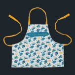 Whimsical Hanukkah design All-Over Print Apron<br><div class="desc">Even the littlest baker can help Bubbe with the Hanukkah baking, and this whimsical and totally adorable apron will let everyone know who Bubbe's number one assistant is! The allover design features dreidels, menorahs, gifts, Stars and oil bottles in bright and festive blues and golds. The text is fully customisable...</div>