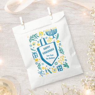 Whimsical Hanukkah Holiday Cute Driedel Custom Favour Bags
