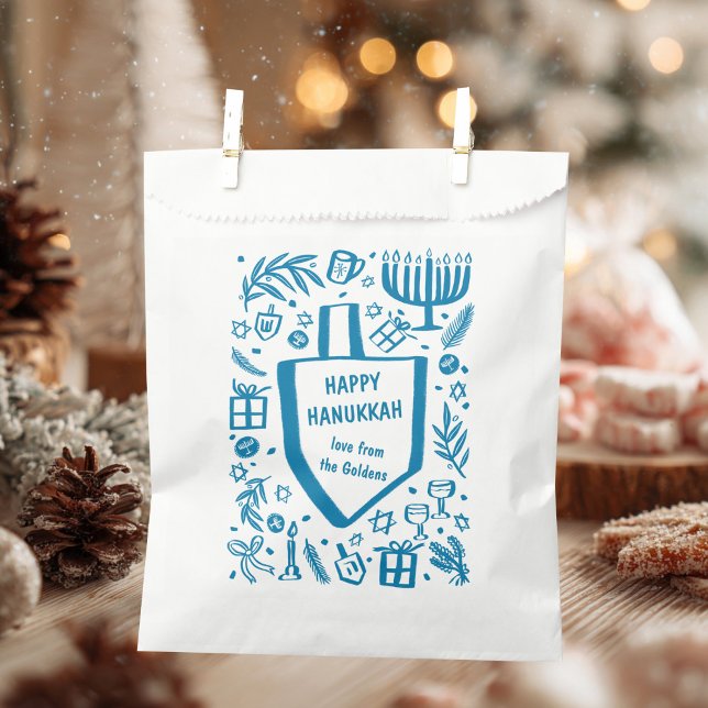 Whimsical Hanukkah Holiday Cute Driedel Custom Favour Bags (Whimsical Hanukkah Holiday Cute Driedel Custom Favor Bag
)