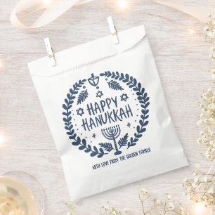Whimsical Hanukkah Holiday Menorah Dreidel Custom Favour Bags