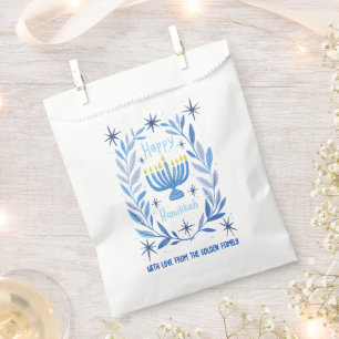 Whimsical Hanukkah Holiday Menorah Painting Custom Favour Bags