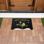 Whimsical Hanukkah Owl & Menorah Light up theNight Doormat<br><div class="desc">Greet your guests & share your best wishes with Family & Friends with this Cute, Colourful Hanukkah Owl & Menorah in a Snowy Tree Door Mat. Totally fun! ! Light up the Night & make everyone smile. All text can be easily changed or deleted. Need help with this design? Want...</div>