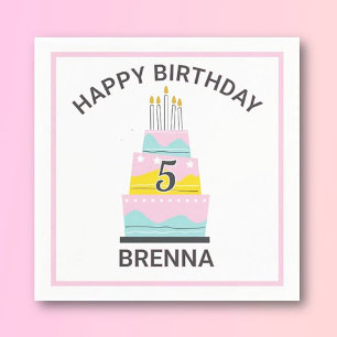 Whimsical Happy Birthday child's party Napkin