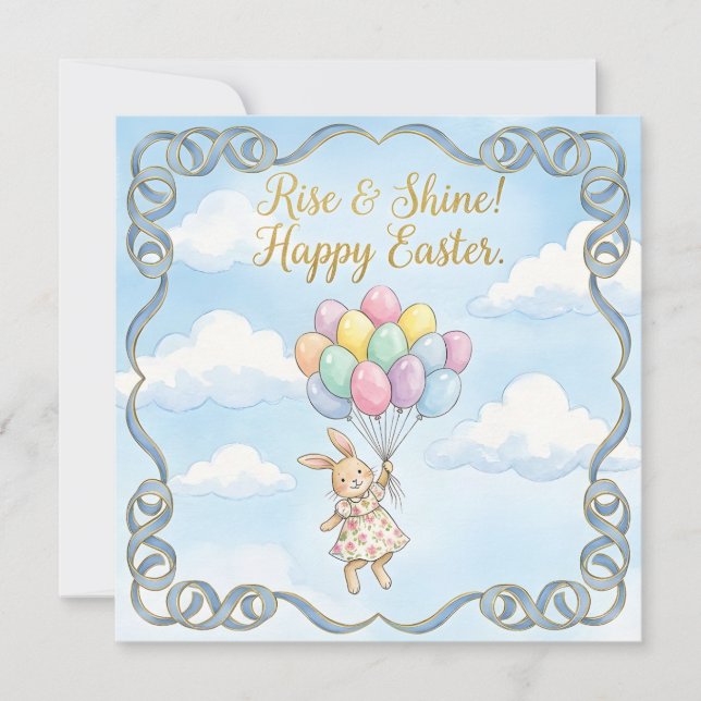 Whimsical Happy Easter Greeting Card (Front)