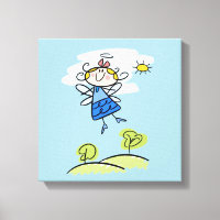 Whimsical Happy Flying Angel Fairy