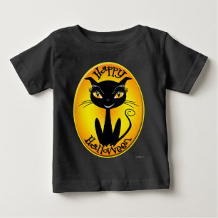 Whimsical Happy Halloween Cat Baby T-Shirt