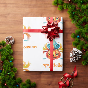 Whimsical Happy Halloween Pumpkin Wrapping Paper