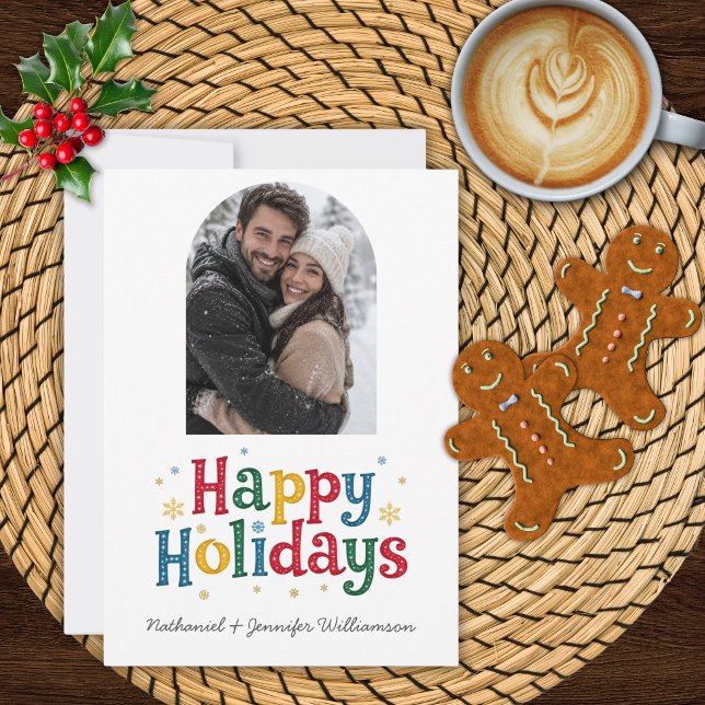 Whimsical Happy Holidays Custom Photo Card (Creator Uploaded)